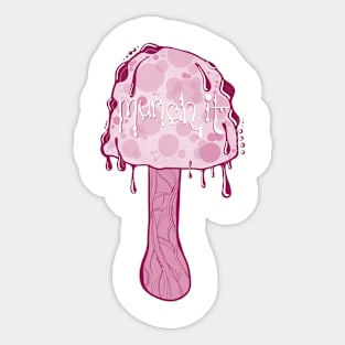 Munch It, Cute Pink Magic Mushroom Sticker